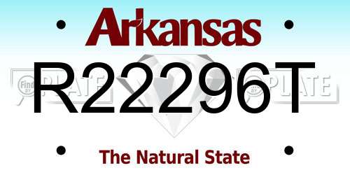 R22296T Arkansas License Plate