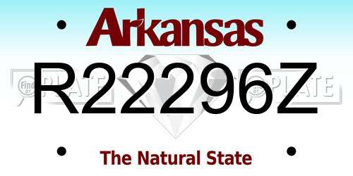 R22296Z Arkansas License Plate
