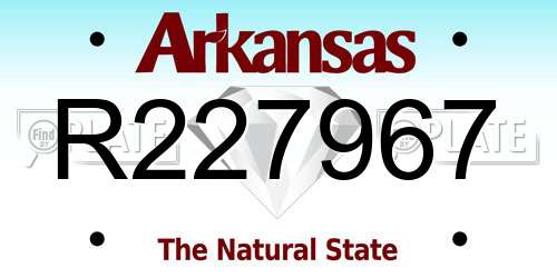 R227967 Arkansas License Plate