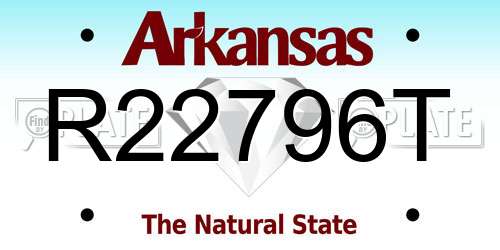 R22796T Arkansas License Plate