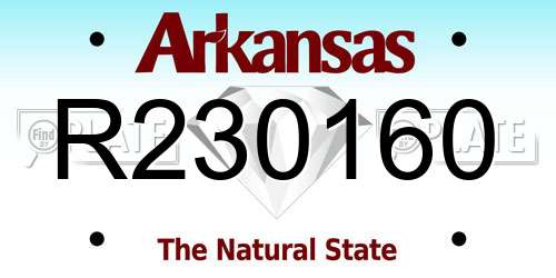 R230160 Arkansas License Plate