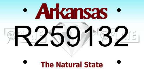 R259132 Arkansas License Plate