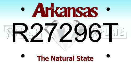 R27296T Arkansas License Plate