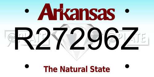 R27296Z Arkansas License Plate