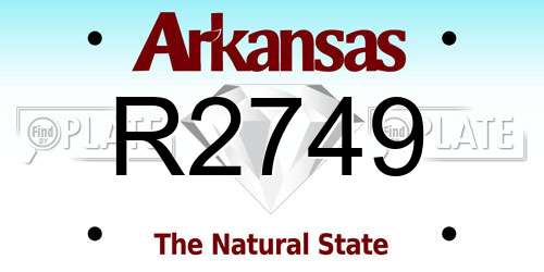 R2749 Arkansas License Plate