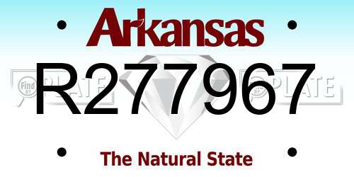 R277967 Arkansas License Plate