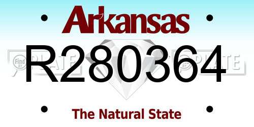 R280364 Arkansas License Plate