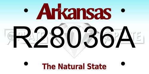 R28036A Arkansas License Plate