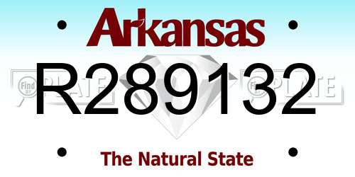R289132 Arkansas License Plate