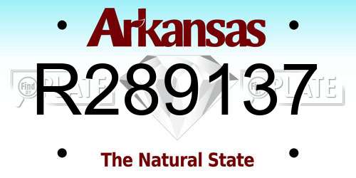 R289137 Arkansas License Plate