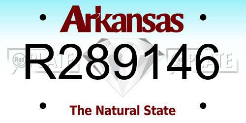 R289146 Arkansas License Plate