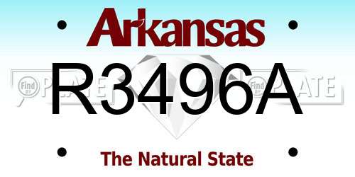R3496A Arkansas License Plate