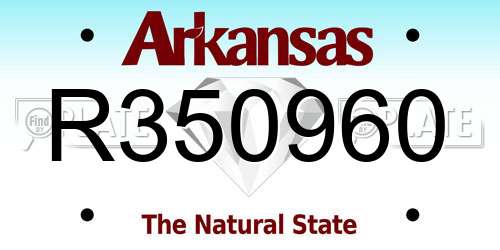 R350960 Arkansas License Plate
