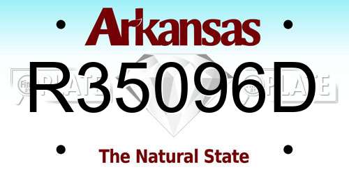 R35096D Arkansas License Plate