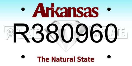 R380960 Arkansas License Plate