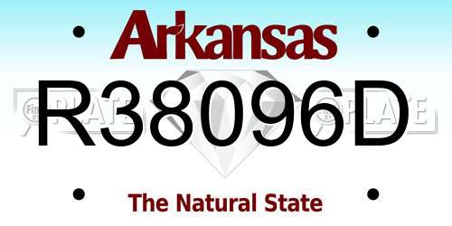 R38096D Arkansas License Plate