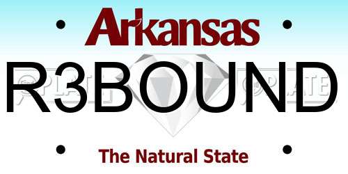 R3BOUND Arkansas License Plate