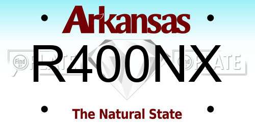 R400NX Arkansas License Plate