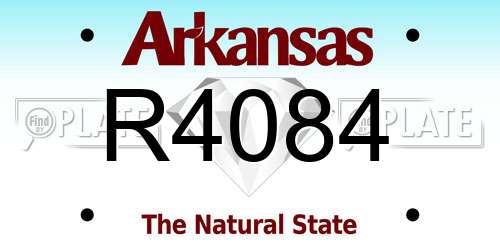 R4084 Arkansas License Plate