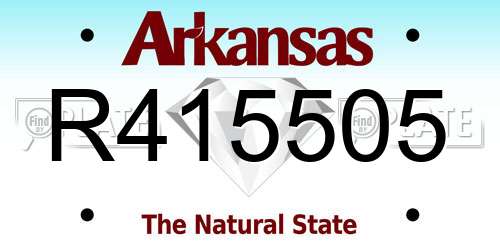 R415505 Arkansas License Plate