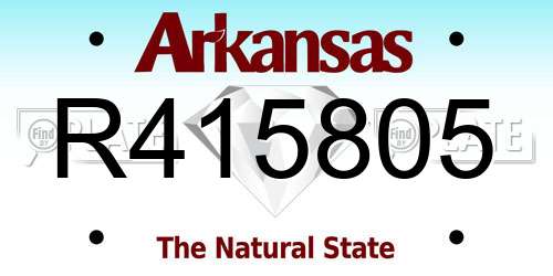 R415805 Arkansas License Plate
