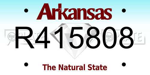 R415808 Arkansas License Plate