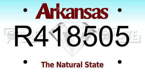R418505 Arkansas License Plate