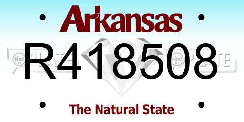 R418508 Arkansas License Plate