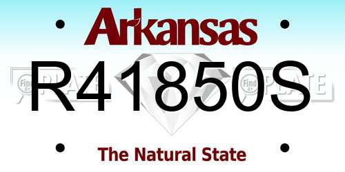 R41850S Arkansas License Plate