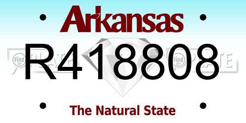 R418808 Arkansas License Plate