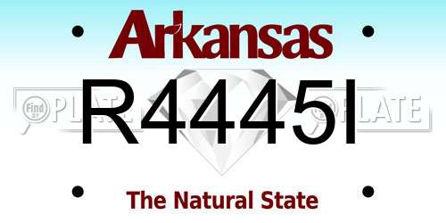 R4445I Arkansas License Plate