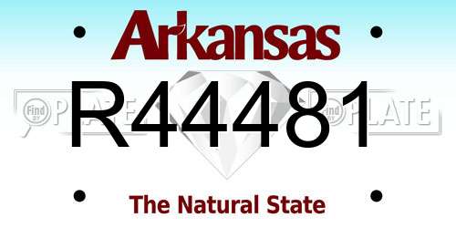 R44481 Arkansas License Plate