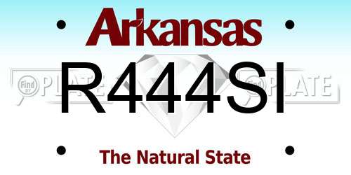R444SI Arkansas License Plate