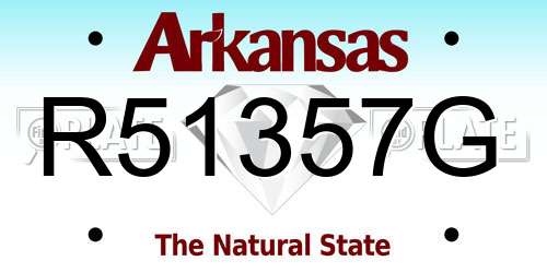 R51357G Arkansas License Plate