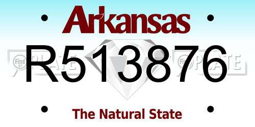 R513876 Arkansas License Plate