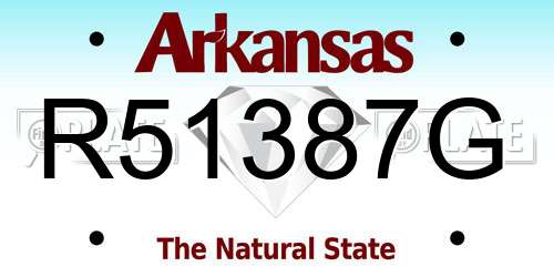 R51387G Arkansas License Plate