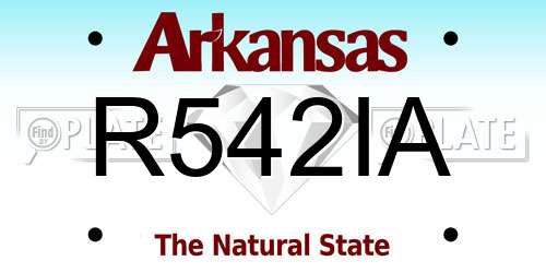 R542IA Arkansas License Plate