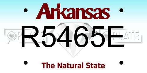R5465E Arkansas License Plate
