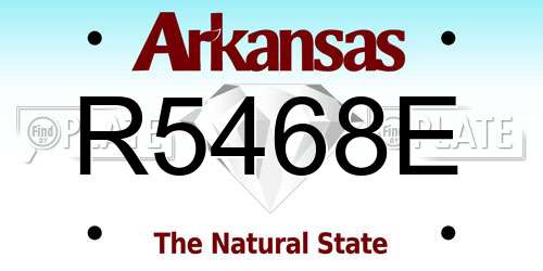 R5468E Arkansas License Plate
