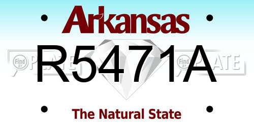 R5471A Arkansas License Plate