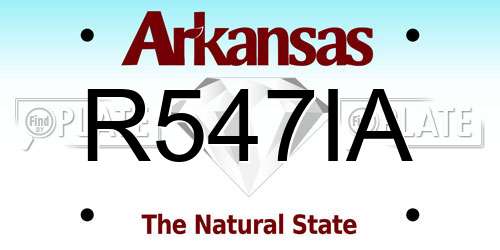 R547IA Arkansas License Plate