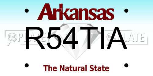 R54TIA Arkansas License Plate