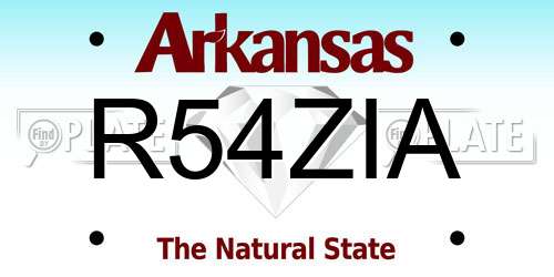 R54ZIA Arkansas License Plate