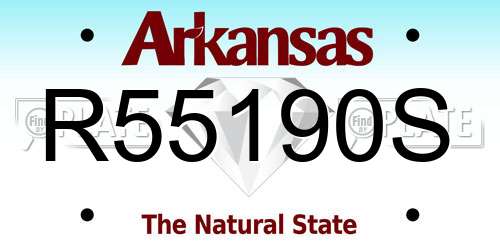 R55190S Arkansas License Plate