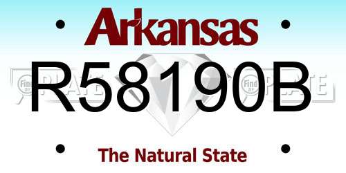 R58190B Arkansas License Plate