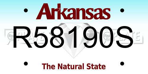 R58190S Arkansas License Plate