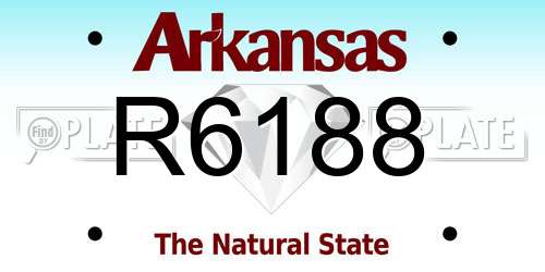 R6188 Arkansas License Plate