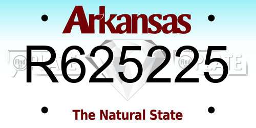 R625225 Arkansas License Plate