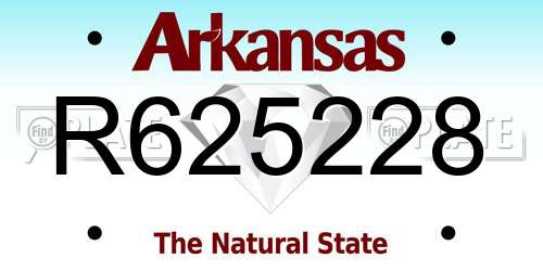 R625228 Arkansas License Plate