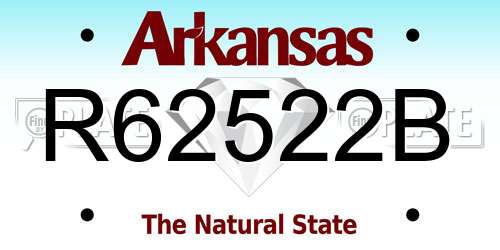 R62522B Arkansas License Plate
